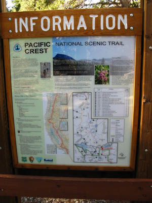 Pacific Crest Trail info-map board, Southbound out of the Carson Pass